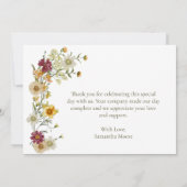 Sage Green Wildflower Rustic Boho Bedankkaart (Achterkant)