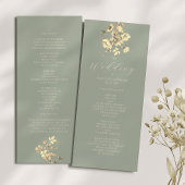 Sage Green Wildflower Wedding Programme Programma
