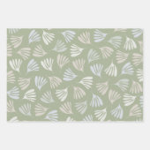 Sage Green Wisp Feuilles Motif Abstrait moderne (Devant 2)