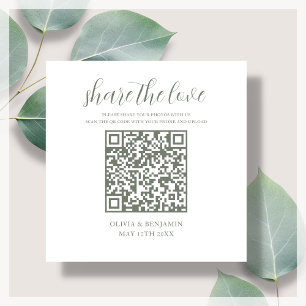 Sage Green   Wit Deel de Liefde QR Code Informatiekaartje