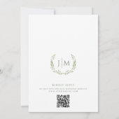 Sage Green Woodland Feuilles Faire-part de mariage (Dos)