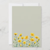 Sage Green Yellow Boho Wildflower Baby shower Kaart (Achterkant)