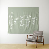 Sage Green Your Custom Wordding Wedding Backdrop P Wandkleed (In Situ (horizontaal))