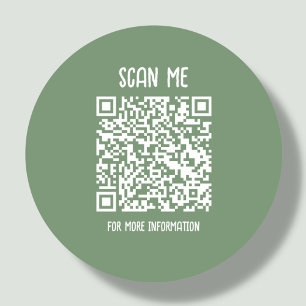 Sage Green   Zakelijke QR-code scanbaar Ronde Sticker