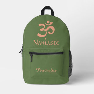 Sage Green Zen Design met Namaste & Naam Bedrukte Rugzak