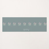 Sage Green Zen Om Pastel Custom Name Yogamat (Achterkant (horizontaal))
