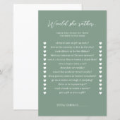 Sage Green zou liever Vrijgezellenfeest spel (Voorkant / Achterkant)