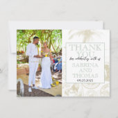 Sage Green Zuid-Afrika trouwfoto dank u Bedankkaart (Voorkant)