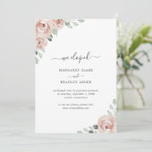 Sage Greenery Dusty Roos Pink Floral Elopement Aankondiging (Staand voorkant)
