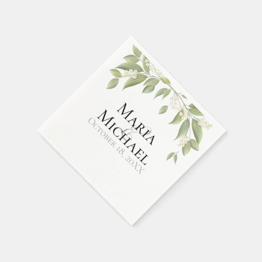Sage Greenery Elegant Wedding Foliage Simple Servet (Hoek)