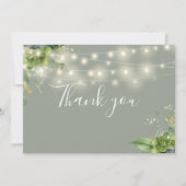 Sage Greenery Floral String Lights Bedankkaart (Voorkant)