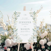 Sage Greenery Floral Wreath Mariage Affiche de bie
