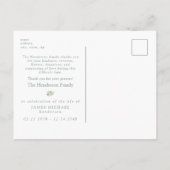 Sage Greenery Funeral Personalized Thank You Briefkaart (Achterkant)