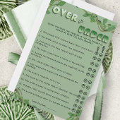 Sage Greenery Over or Under Bridal Shower Fun Game