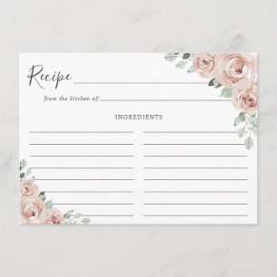 Sage Greenery Pink Floral Dusty Roos Recipe Kaart