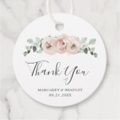 Sage Greenery Pink Floral Dusty Roos Wedding Bedankjes Labels (Voorkant)