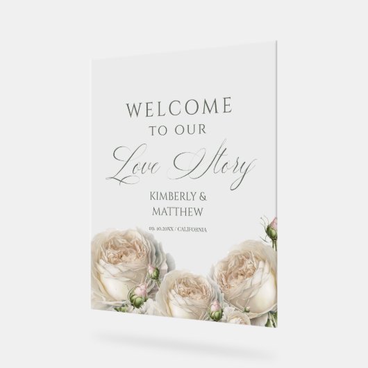 Sage Greenery Roses Welcome to Love Story (Angle)