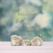 Sage Greenery Roses Welcome Wedding Sign (Neutre)