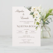 Sage Greenery Spanish Wedding Invitation (Debout devant)