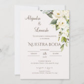 Sage Greenery Spanish Wedding Invitation Kaart (Voorkant)