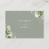 Sage Greenery String Lights Wishing Well Wedding Informatiekaartje (Achterkant)