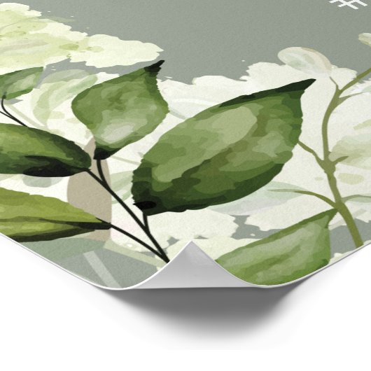 Sage Greenery Typographie Mariage Affiche de bienv (Coin)