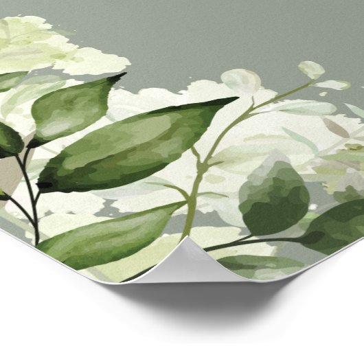 Sage Greenery Typographie Mariage Affiche de bienv (Coin)