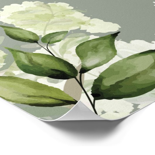 Sage Greenery Typographie Mariage Affiche de bienv (Coin)