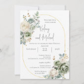 Sage Greenery Wedding Invitation (Devant)