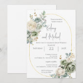 Sage Greenery Wedding Invitation (Devant / Derrière)