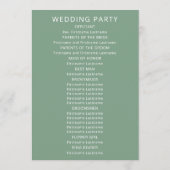 Sage Greenery Wedding Programme, Programme Botaniq (Dos)