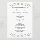 Sage Greenery Wedding Programme, Programme Botaniq (Devant)