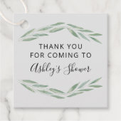 Sage GreenGenery Vrijgezellenfeest Dank u Bedankjes Labels (Voorkant)