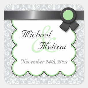 Sage & Grey Mariage damassé Favoriser Stickers