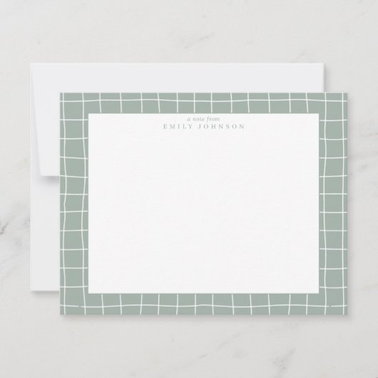 Sage Grid Frame Notitiekaart Kaart (Voorkant)