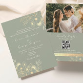 Sage Groen Alles in Een Bruiloft Kaart