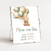 Sage Groen Beer Balloon Baby shower Moeder Osa Bar Poster