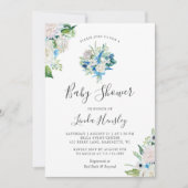 Sage Groen Blauw Wit Bloemboeket Baby shower Kaart (Voorkant)