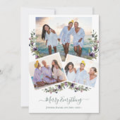 Sage Groen Bloemen Elegant Script Merry Alles Feestdagenkaart (Voorkant)