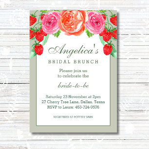 Sage Groen Blush Roze Perzik Pioen Bridal Brunch Kaart