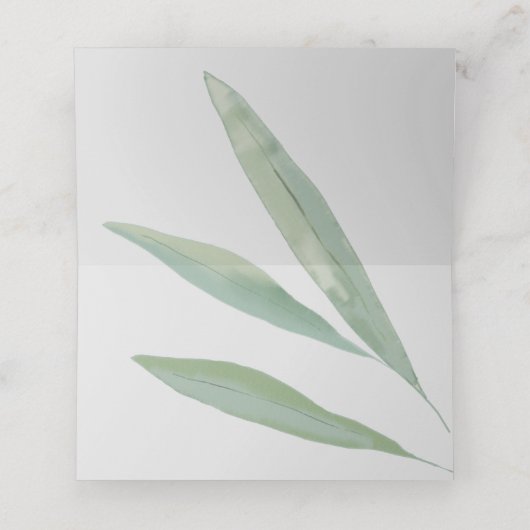 Sage groen botanische plaats kaarten, bruiloft (Binnenkant ongevouwen)