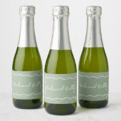 Sage Groen Bruidsmeisje Bubble Sparkling Wijnetiket (Flessen)