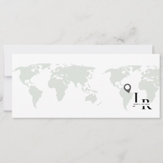 Sage Groen Bruiloft uitnodiging Boarding pass tick (Achterkant)