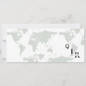 Sage groen Bruiloft uitnodiging Boarding pass tick (Achterkant)