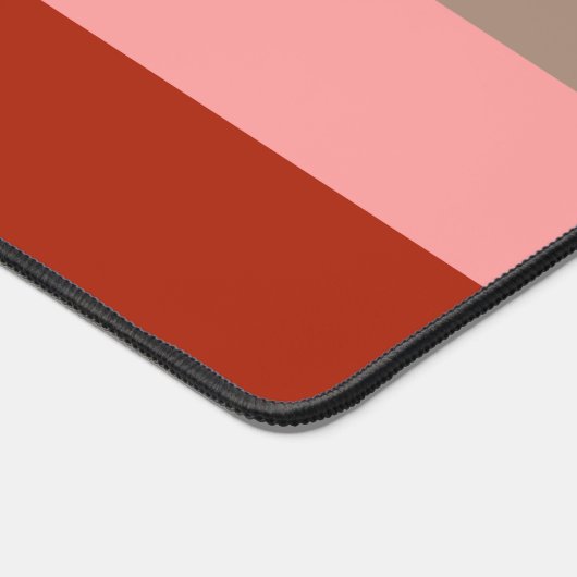 Sage Groen Bruin Roze Rode Strepen Patroonnaam Bureaumat (Hoek)