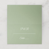 Sage Groen Eenvoudig Gestileerd Script Bruiloft (Buitenkant ongevouwen)