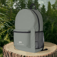 Sage Groen Eenvoudig Minimalistisch Monogram en Na