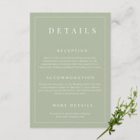 Sage Groen Eenvoudige Formele Huwelijksdetails