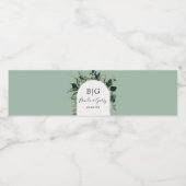 Sage Groen Elegant Groen Bladgroen Bruiloft Waterfles Etiket (Enkel label)