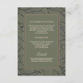 Sage Groen Elegant Klassieke Kalligrafie Details Informatiekaartje